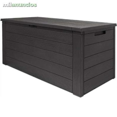 Baúl de jardín 200L CAJA de madera 125x60cm con mecanismo elevador