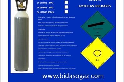 Oxígeno Industrial - Botella de Acero de 5 litros (200 bar), Oxígeno  Industrial - Botella de Acero de 10 litros (200 bar)