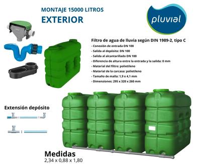 Depósito agua pluvial con filtros 3000 Litros — Pluvial