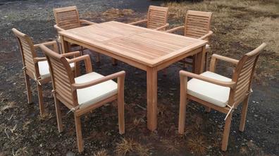 Mesa baja de jardín de teca maciza con listones - Mesa outdoor