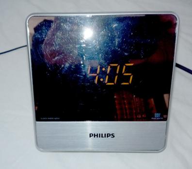 Radio reloj philips - alarma dual y usb de carga - pantalla espejo