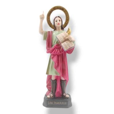 Estatua figura religiosa de San Pancracio de resina pintada mano