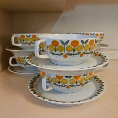 Juego 6 Tazas Café + 6 Platos Ávila Porcelana a precio barato Color Blanco