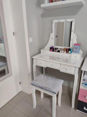 Tocador Con Espejo Luz Para Maquillaje Dormitorio Cajonera - Muebles Express