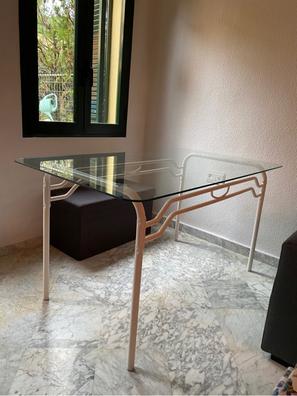 Mesa comedor cristal y hierro Ikea Granås de segunda mano por 60 EUR en  Gijón en WALLAPOP