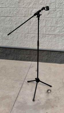 Pie de micrófono con trípode color negro: cómodo, portátil y ajustable, pie  para micrófono : Instrumentos Musicales 