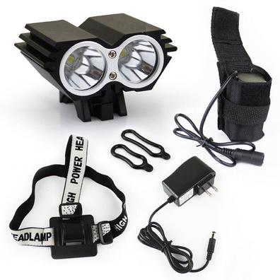  Luz delantera para bicicleta de 10000 mAh, recargable por USB,  potente linterna de luz de bicicleta MTB lámpara faro trasero accesorio de  bicicleta (color : LED 1 con luz trasera) 