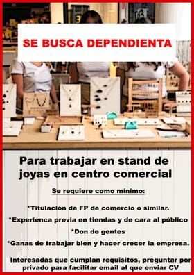 Arado A bordo ofertas de empleo dependientas de joyería en malaga plato extremidades movimiento