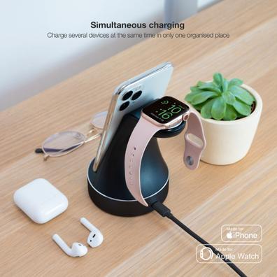 Carga Inalámbrico, 18W QC3.0 Estación de Carga Inalámbrica para iPhone  15/14/13/12/11/XS/Samsung S23/S22/XiaoMi/HUAWEI, Soporte de Carga 6 en 1  Compatible con Apple Watch 8/7/SE/6/5/4, AirPods 3/2/Pro : :  Electrónicos