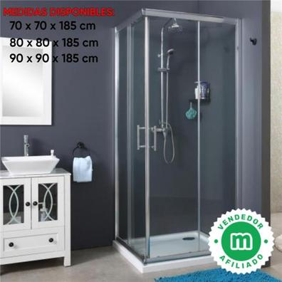 Milanuncios - Mampara ducha cuadrada rayada 6mm 70x70