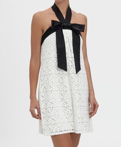 Milanuncios Vestido flores lazo blanco negro t3/42