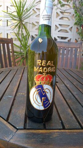 Milanuncios - Botella decorada a mano Real Madrid