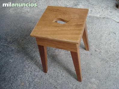 Taburete de tocador asiento auxiliar silla madera banqueta de baño