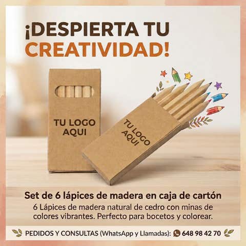 Milanuncios - Set 6 lápices madera cedro colores