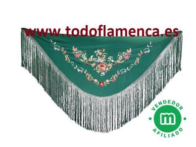 Flecos para Flamencas y Sevillanas - Flecos Color Verde Andalucía II