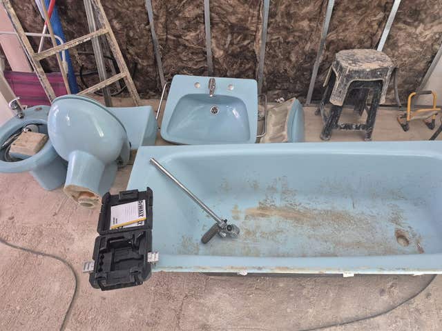 Milanuncios - Lavabo azul claro vintage