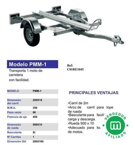 Remolque PMM-1 moto. 2 MOTOS