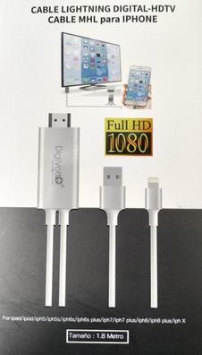 Adaptador HDMI para iPhone a TV, iPad a HDMI, adaptador AV digital HD 1080P  (sin necesidad de alimentación) sincronización de video y audio compatible