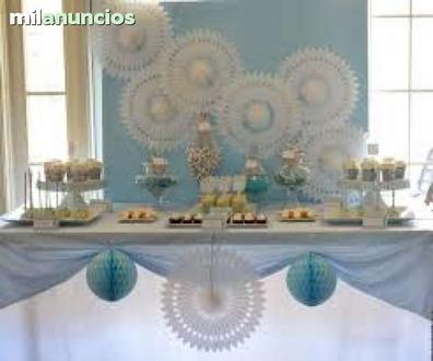 Decoracion para mesa de chuches bautizo Organizadores de fiestas