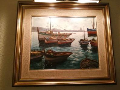 vila cañellas, óleo sobre tablex, 32x40 cm. mar - Compra venta en