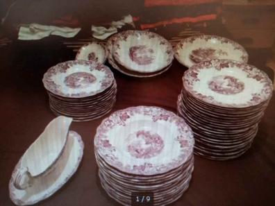 Set de 4 platos llanos 28 cm Imperio Blanca - La Cartuja de Sevilla