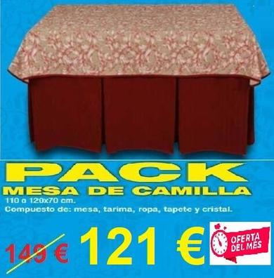 Mesa camilla rectangular con tarima 120x70 cm