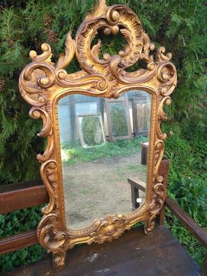 Antiguo espejo dorado francés estilo barroco · Antique French mirror (105  cm) - Vintage & Chic