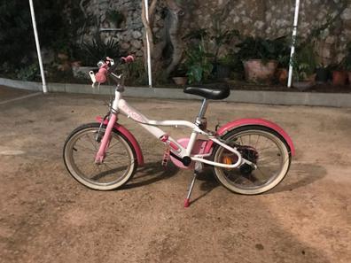 Bicicleta niños 16 pulgadas Btwin 500 Doctor Girl blanca rosa 4,5 6 años