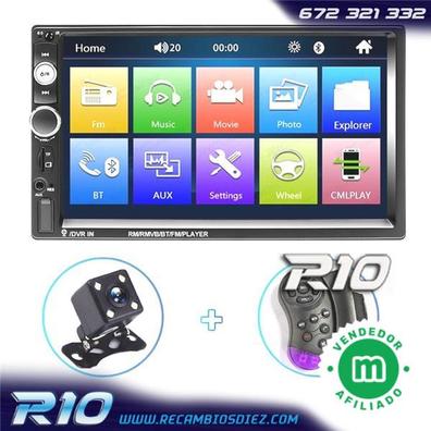 PolarLander Radio de coche 1 DIN 12V FM MP3 Bluetooth Autoradio Bluetooth  manos libres llamada en el tablero estéreo de coche incorporado con dos