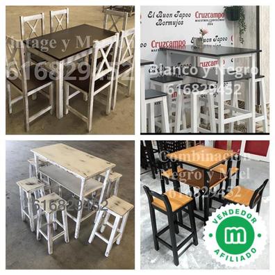 Mesa de bar, mesa de bar de altura de barra, cocina rectangular alta, patas  de mesa de hierro para mesa de madera, para espacios estrechos, bares