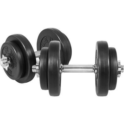 ATHLETICX SET PESAS 20 KG: BARRA 1,2 M + DISCOS DE CEMENTO