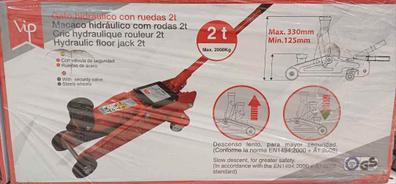 Macaco Hidraulico Rodas 2T 135-350mm compt 447mm Giratorio