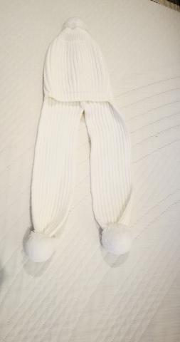 Milanuncios Gorro con bufanda punto blanco bebE
